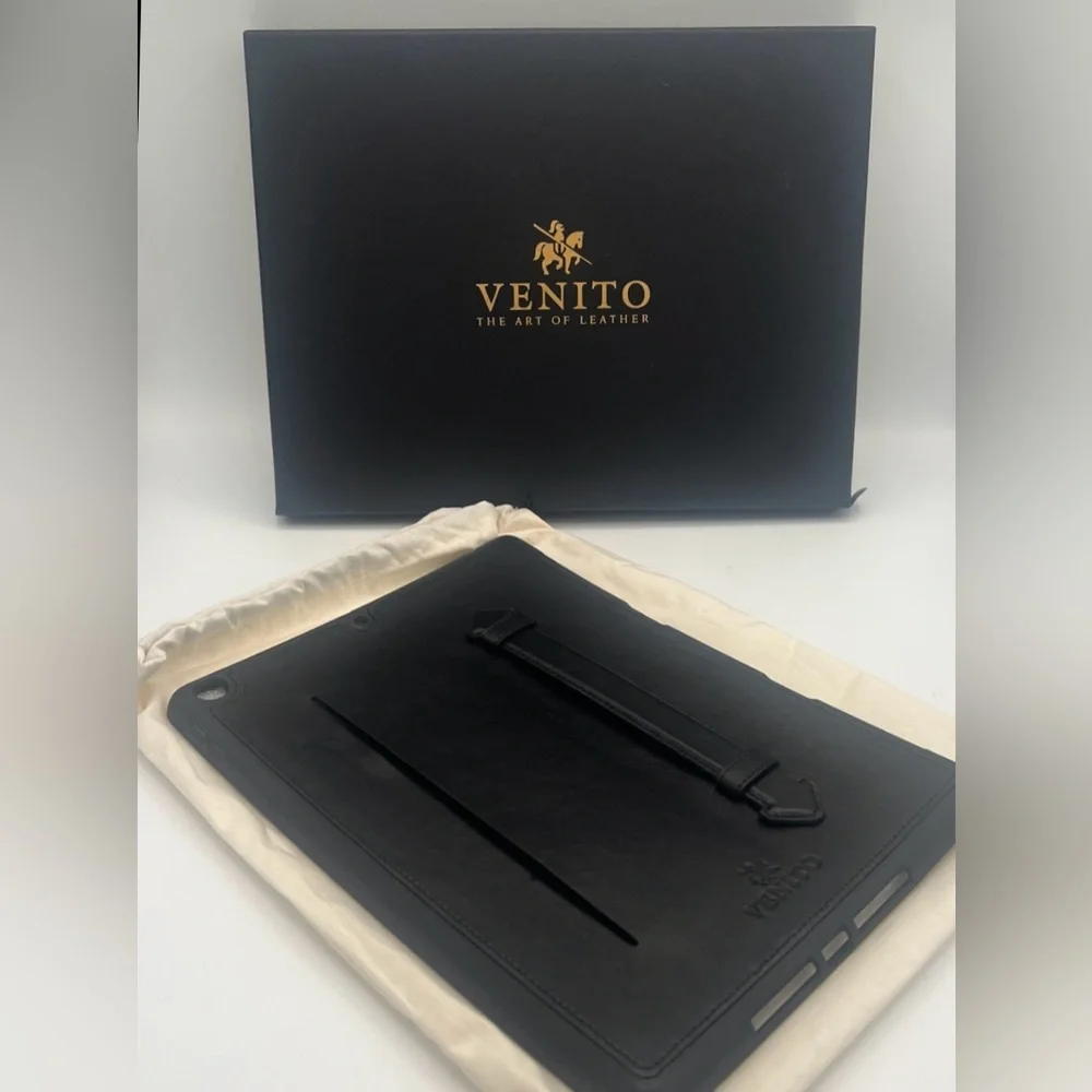 Lecce Leather Wallet Case Compatible with iPad 10.2-2019 Flex Handle Tablet BLK
